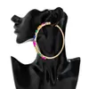 Orecchini a cerchio Salircon strass lucido esagerato grande per le donne regalo di gioielli dichiarazione orecchino multicolore geometrico