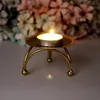 Candle Holders European Style Candlestick Iron Retro Round Table Golden For Home Festive Ornament 4pcs