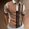 Мужская половая полоска Polos Summer Chic Plaid Casual Mens с коротки