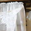 Tenda Fresca Ragazza Pizzo Principessa Puro Cotone Bianco Tessuto Mezza Porta Corta
