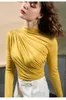 T-shirt da donna Body slim da donna Pullover T-shirt sottili a maniche lunghe primaverili Top aderenti aderenti femme