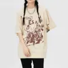 T-shirts pour hommes Hip Hop T-shirt Streetwear Vintage Rose Floral Graphic Print T-shirts à manches courtes Summer Harajuku Cotton Loose Casual Tee G230309