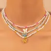 Choker Bohemian Beaded Butterfly For Women Fashion Statement Lovely Enamel Colorful Pendant Necklace Beach Jewelry