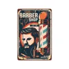 Barber Shop öppen stängd tatuering Poster Metal Tin Sign Barber Rakar Metallbräda Målning Dekorativa plack Väggplattor Skyltar 30x20cm W03