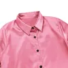 Women's Blouses Shirts iiniim Women Blouses Fashion Long Sleeve Blusas Femininas Turn-Down Collar Button Front Satin Shirt Woman Casual Tops 230309