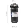 Wasserflaschen 1000 ml Thermowasserflasche Edelstahl Thermoskanne Isolierflasche mit Strohhalm Tragbarer Becher für Mädchen Sportgetränke 230309