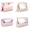Kosmetisk väska tpu holografisk transparent dragkedja sminkpåsar vattentäta toalettartiklar påse kosmetisk påse för kvinnor flickor
