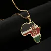 Hänghalsband emalj Afrika Kenya kartlägger guldfärg smycken afrikanska kenyanska flagggåvor