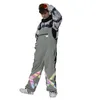 Skiing Pants One-piece Suspenders Ski Loose Waterproof And Warm Colorful Luminous Winter Snow Trousers Snowboarding Bibs Women Men