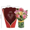 Cadeaubonnen 118 inch 3D Flower Bouquet Card Pop Up Flower Bouquet wenskaart Rose Floral Handmade Paper Groet Gift Card Pop Up Z0310