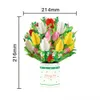 Presentkort Buketter Pappersblomma Kort 3D Flower Pop Up Card för Mother Day Presentkort Blommor Kort Papper Hantverk Kort för flickvän Z0310