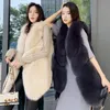 Kvinnors päls faux kvinnor 2023 Autumn Winter Vest Coat Warm Vests Ladies Fashion Artificial Furs Casual Gilet Waistcoat A591
