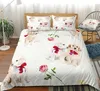 Bedding Sets Puppy Dogs Set Cartoon Duvet Cover Rose Flowers Pattern Bed Linen Kids Boy Girls Home Textile Pet Themed