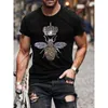 Men's T Shirts Men's Fashion Oversized T-Shirts LOVE Drill Tee Tops Short Sleeve O-Neck Rhinestone Party Men Clothing Tshirt Quality Y2K