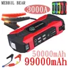 28000mAh bilhoppstarter Power Banks 12V Auto Startanordning 3000A bilförstärkare Batteri Emergency Starter Battery för bil