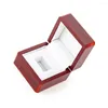 Jewelry Pouches Square Wooden Ring Box Decoration Packing Single Hole Simple Fashion Gift Packaging Display Small Exquisite Wholesale