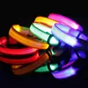 Nylon led Pet Dog Collar Night Lighting Safety flitsende gloed in de donkere kat Leibele honden Liminous fluorescerende kragen benodigdheden