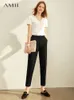 Women's Pants Capris Amii Spring Summer Pants Female Office Lady Solid High Waist Female Trousers Fashion Straight Suit Pants For Women 11960733 230310