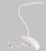 Lámparas de mesa Blanco 3W LED Lámpara USB Lectura Flexional Soporte Clip Escritorio Moda Novedad Regalo para estudiante