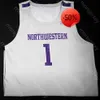 Custom Northwestern Wildcats Basketball Jersey NCAA College Pete Nance Pat Spencer Miller Kopp Young Boo Buie Gaines Robbie Beran Turner