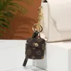 Car key chain School bag pendant Charm accessories Women's PU leather car buckle pocket Mini hanging pocket Mobile phone key chain XU9Q