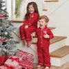 Pyjamas année enfants vêtements tenue noël rouge pyjamas noël Match bouton Up enfant garçon filles pyjama ensembles 230310