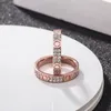 2023 Lovers Diamond Screw Ring Womens rostfritt stål Zirkonsmycken gåvor för kvinna