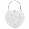 Borse da sera 2023 Perle a forma di cuore Pochette da sposa Borsa con perline laterali complete Mini Portafogli con tracolla a catena per ragazze MN1518 230309