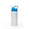 Przenośny 600ml Kubki Sippy DIY Sublimacja Blanks 20oz Butelka Wody Dzieci Sport Kubek Aluminiowy Kubek Kubek Do Picia Z Pokrywkami Słomki Sprzedaż Hurtowa FY5406