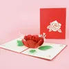 Cartes-cadeaux Bouquet de fleurs Cartes de vœux pour maman fille épouse mari Gâteau d'anniversaire 3d Cartes de vœux pop-up Cartes postales Cadeaux avec enveloppe Z0310