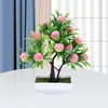 Decorative Flowers Artificial Plants Bonsai Mini Orange Apple Peach Fruit Tree Potted Fake Flower Desktop Home Decor Wedding Supplies