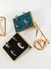 Jewelry Pouches Fashion Rings Display Holder Velvet Metal Ring Stand Tray