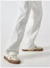Jeans pour hommes A2053 lâche droite couleur unie polyvalent décontracté Style coréen à la mode blanc pantalon pantalon