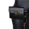 Midjepåsar Creative Vintage Belt Leather Plånbok Män packar Steampunk Double Pouch Bag 230310