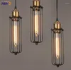 Hängslampor iwhd retro industriell lampa för sovrum vintage lampor e27 glödlampor edison hängande hem belysning lamparas