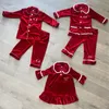 Pajamas Family Matching Sibling Kids Clothes Velvet Red Baby Girls Boys Christmas Pyjamas 2 Pieces Pjs Children Pajamas Set 230310