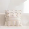 Yastık kasası İskandinav tarzı üç boyutlu döngü kadife geometrik nakış püskül ev dekorasyon kanepe yastık kapağı çevrili