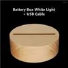 Nachtlichten Solid Wood USB Ronde Acryllamp