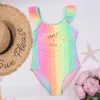 Pieces 2023 3-16 anos Girls Swimsuit Brand Novo verão Girls One Piece Swimwears Meta