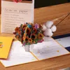 Cartes-cadeaux 3D œillet Bouquet carte cadeau pour la fête des mères maman femme Pop Up fleur cartes de voeux cadeau floral carte d'anniversaire Z0310