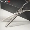 Saç Makas Titan Profesyonel Kuaför Makas Berber Makas Kuaförlük Saç Kesme İncelandırma Seti 5.5 6.0inch Japan440C Çelik 230310