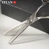 Hair Scissors TITAN professional hairdresser scissors barber scissors hairdressing hair cutting thinning set of 5.5 6.0inch japan440c steel 230310