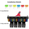 New 15ways Car Boat Fuse Relay Box Kit 12v 4 Relays Multi-circuit Assembly 15 Slot Fuse Holder with Relays Fuses For Auto Car Truck