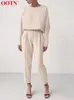 Kvinnors byxor capris ootn kontor lady hög midja khaki byxor kvinnor höst mode casual byxor dragkedja fickficka solid kvinnliga bruna pennbyxor 230310