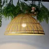 ペンダントランプ2023手作りの竹の本屋の国飾りランタンシェルキッチン木製アジアスタイルシャンデリアランプ