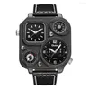 Avanadores de pulso Olm Relógios exclusivos Big Size Square Dial Compass Decoração de Decoração de Men Sports Reloj Hombre Mannen Horloge