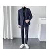 Costumes pour hommes 2023 printemps automne Blazer hommes décontracté tricot mince costume vestes marque d'affaires Masculino mâle solide ensembles G27