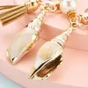 Key Rings Dames Bohemia -stijl Conch Keyrings met Pearl Shell Tassel hanger Prachtige tas sleutelring ornamenten Seaside Souvenir