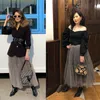 Skirts Maxi Long Tulle Skirts for Women Black Gothic Pleated Skirt Casual Party Fairycore Summer Winter Jupe Longue Falda Mujer 230310