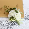 Kwiaty dekoracyjne 10 cm 12 cm biała róża oblubieńca Bramka z wstążką na przyjęcie weselne mężczyzn panu groom garnitur